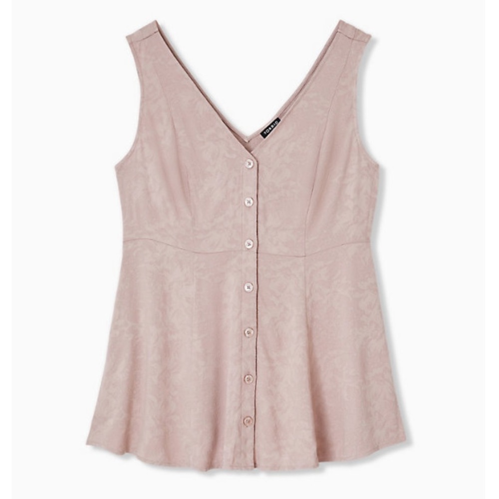torrid Dusty Rose Button-Front V-Neck Tank